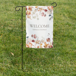 Welcome Floral Personalized Garden Flag