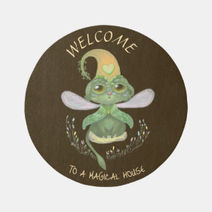 Welcome forest animal outdoor rug