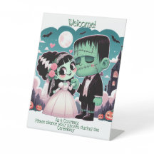 Welcome-Frankenstein and his Bride Sign