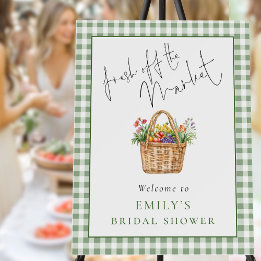 Welcome Fresh off the Market Gingham Bridal Shower Foam Board