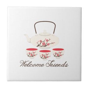 Welcome Friends Ceramic Tile