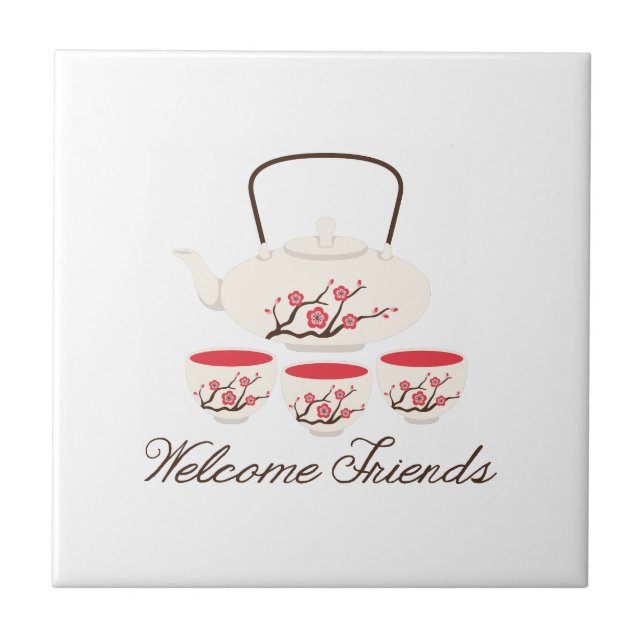 Welcome Friends Ceramic Tile (Front)