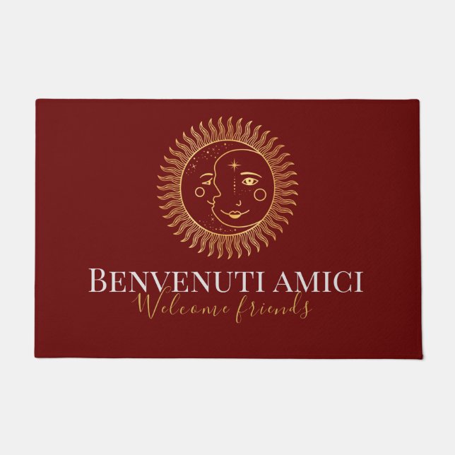 Welcome Friends English / Italian   Doormat (Front)