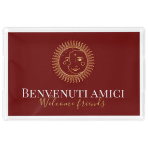 Welcome Friends English / Italian  XL Serving Tray