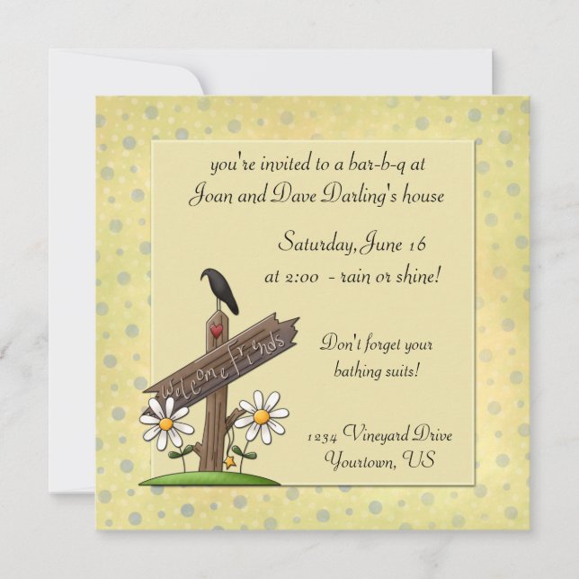 Welcome Friends Party Invitation (Front)