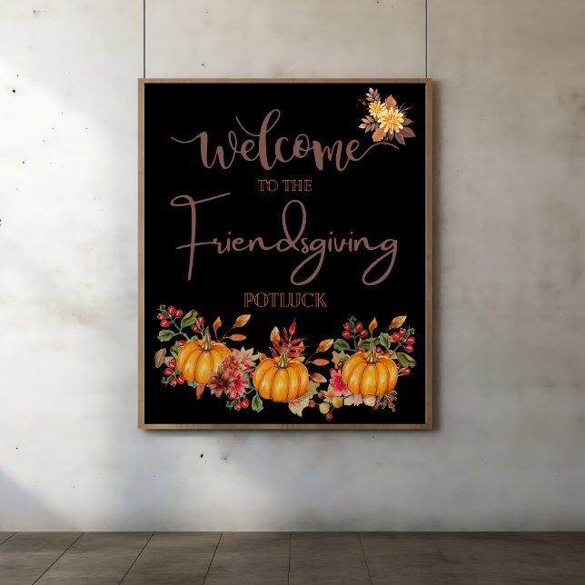 Welcome Friendsgiving Potluck Autumn Celebration Poster (Creator Uploaded)