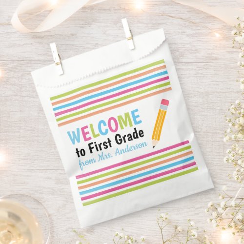 Welcome from the Teacher Back to School  Favor Bag