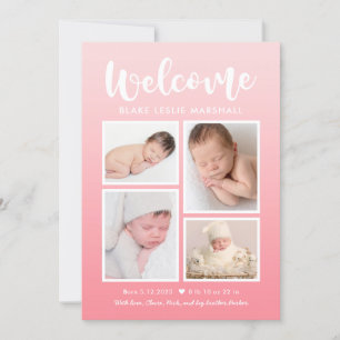 Welcome Gallery Modern Baby Birth Announcement