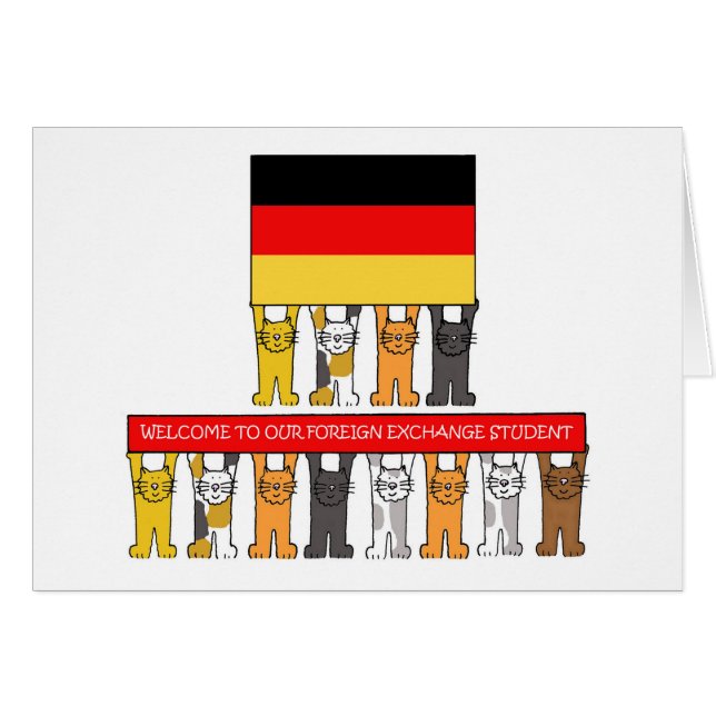 Welcome German Foreign Exchange Student Cards (Front Horizontal)
