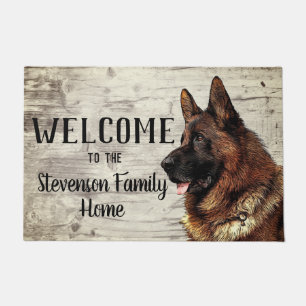 Welcome German Shepherd Family Name Home Dog Doormat