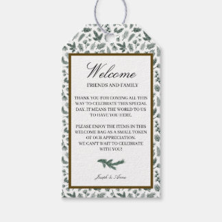 Welcome Gift Bag Tag in Pine