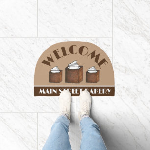 Welcome Gingerbread Cake Christmas Holiday Bakery Doormat