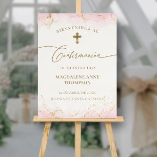 Welcome Girl Confirmation Confirmacion Pink Foam Board