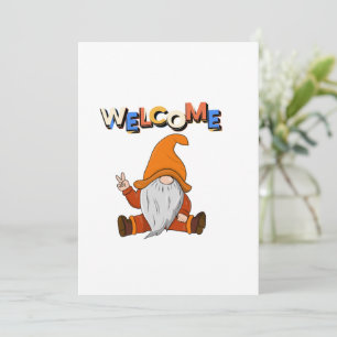 Welcome Gnome Peace on a Invitation