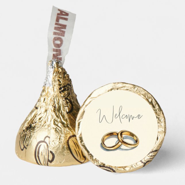 Welcome gold wedding rings wedding reception hershey®'s kisses® (Front)