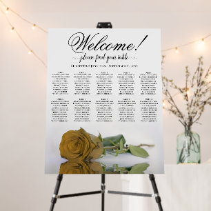 Welcome! Golden Ochre Rose 10 Table Seating Chart Foam Board