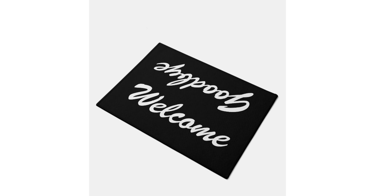 Welcome Goodbye Doormat Black And White Zazzle Com