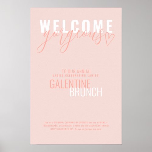 Welcome Gorgeous Valentine Party Poster