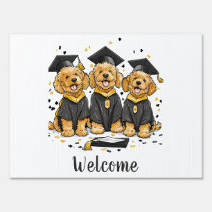 Welcome Graduation Goldendoodle Dogs Sign