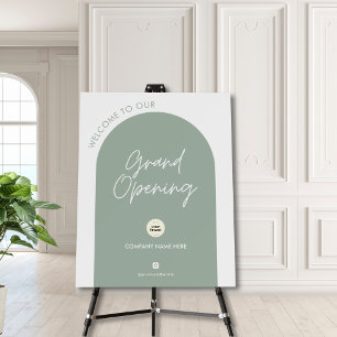 Welcome Grand Opening Green Arch Business Logo Foam Board