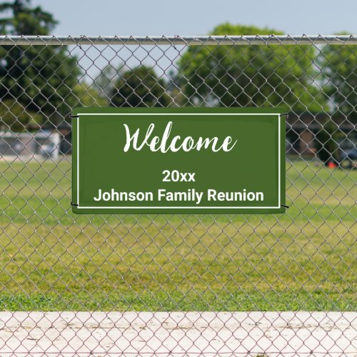 Welcome Green and White Name Family Reunion