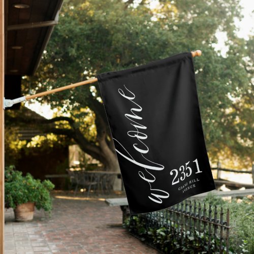 Welcome Greeting  Modern Calligraphy Home Address House Flag