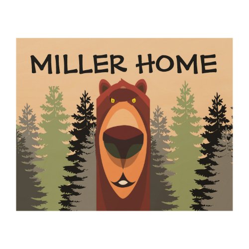 WELCOME GRIZZLY BEAR WOOD SIGN YOU CUSTOMIZE WOOD WALL ART