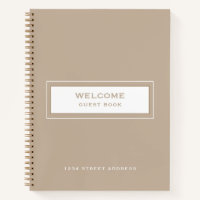 Welcome Guest Book Beige