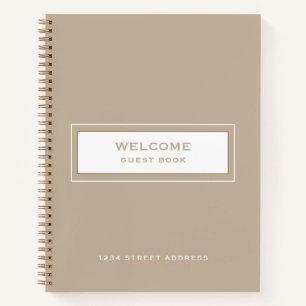 Welcome Guest Book Beige
