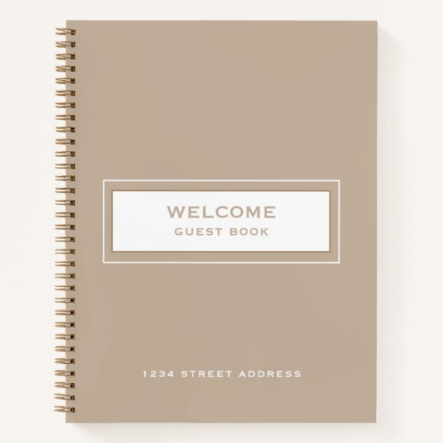 Welcome Guest Book Beige