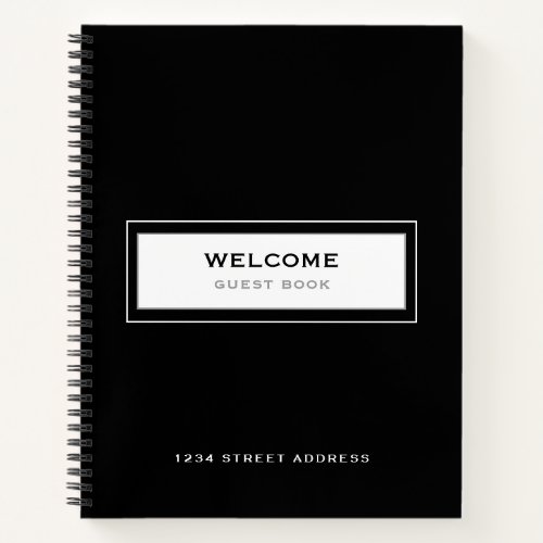 Welcome Guest Book Black