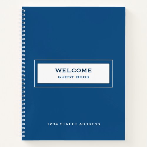 Welcome Guest Book Blue