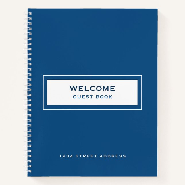 Welcome Guest Book Blue (Front)
