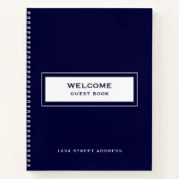 Welcome Guest Book Navy