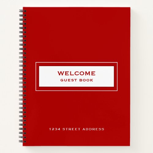 Welcome Guest Book Red