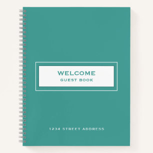 Welcome Guest Book Turquoise
