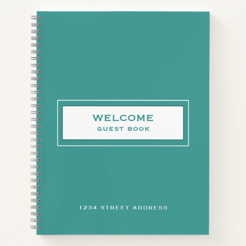 Welcome Guest Book Turquoise