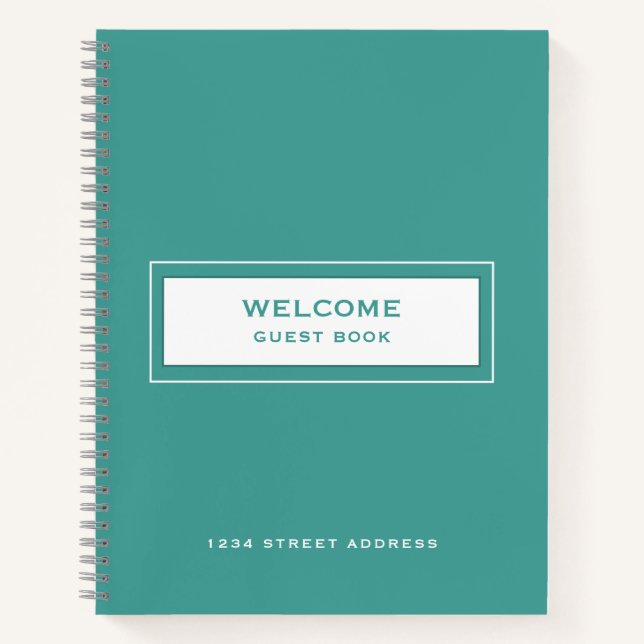 Welcome Guest Book Turquoise (Front)
