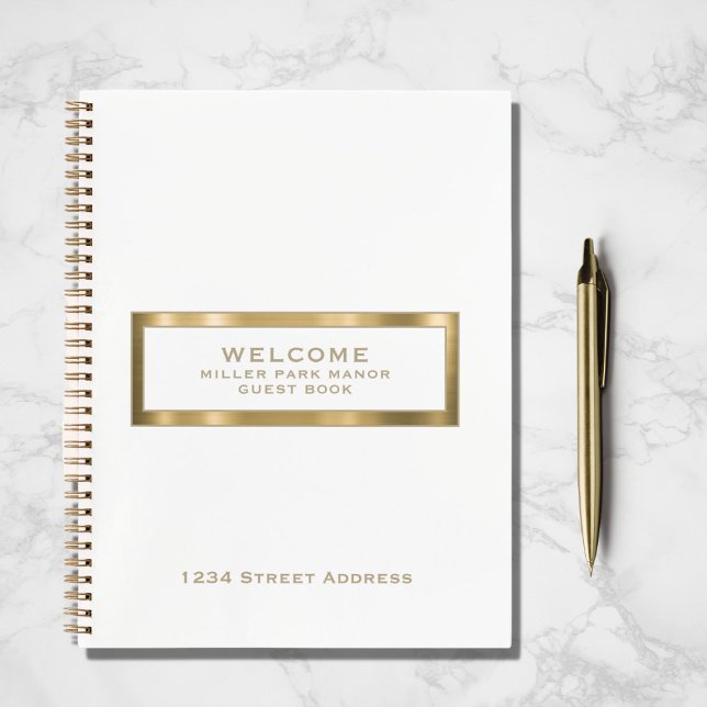 Welcome Guest Book White Gold (Creator Uploaded)