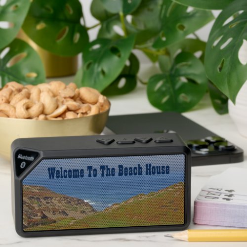 Welcome Guest Coastal Landscape Photo Beach House Bluetooth Speaker