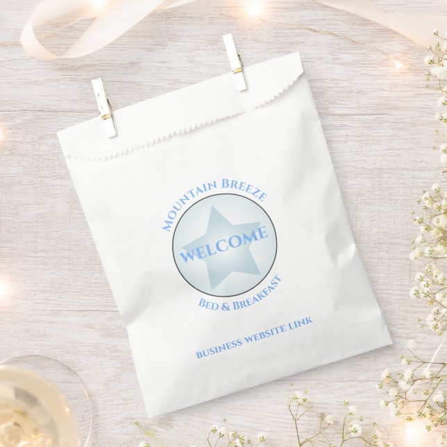 Welcome Guest Custom Business Bed and Breakfast Favor Bag (Clipped)