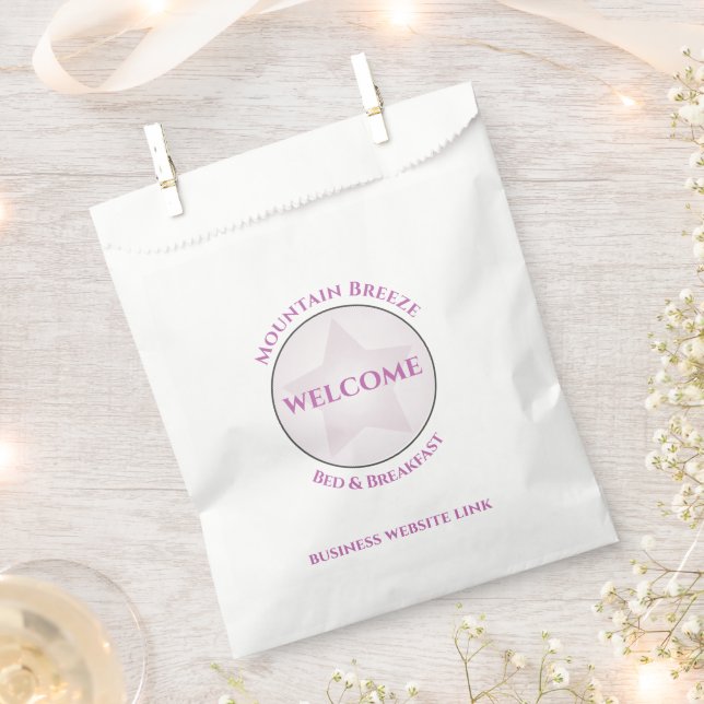 Welcome Guest Custom Business Bed and Breakfast Favor Bag (Clipped)