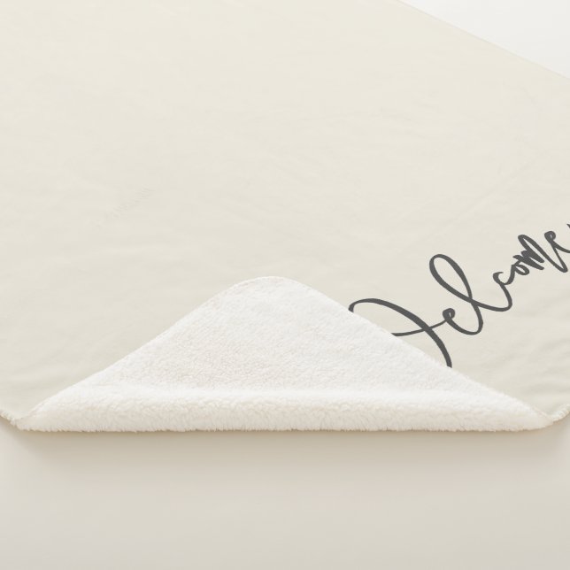 Welcome Guest Eggshell Ivory Sherpa Blanket (3/4)