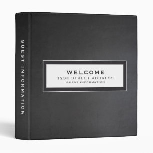 Welcome Guest Information Chalkboard 3 Ring Binder
