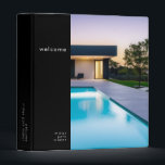 Welcome Guest Information Guide Book 3 Ring Binder<br><div class="desc">Modern guest information binder features a minimal photo design in a classic black and white color palette. "Welcome" and custom rental name or custom text presented in simple font. Shown with a custom welcome message, rental name and photo on the front in modern typography, this personalized professional vacation rental binder...</div>