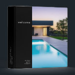 Welcome Guest Information Guide Book 3 Ring Binder<br><div class="desc">Modern guest information binder features a minimal photo design in a classic black and white color palette. "Welcome" and custom rental name or custom text presented in simple font. Shown with a custom welcome message, rental name and photo on the front in modern typography, this personalized professional vacation rental binder...</div>