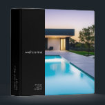 Welcome Guest Information Guide Book 3 Ring Binder<br><div class="desc">Modern guest information binder features a minimal photo design in a classic black and white color palette. "Welcome" and custom rental name or custom text presented in simple font. Shown with a custom welcome message, rental name and photo on the front in modern typography, this personalized professional vacation rental binder...</div>