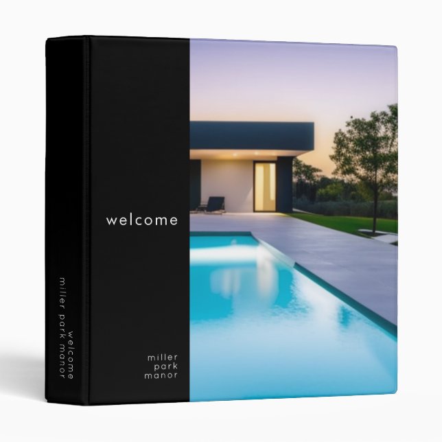 Welcome Guest Information Guide Book 3 Ring Binder (Front/Spine)