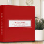 Welcome | Guest Information | Red 3 Ring Binder