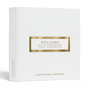 Welcome | Guest Information | White Gold 3 Ring Binder